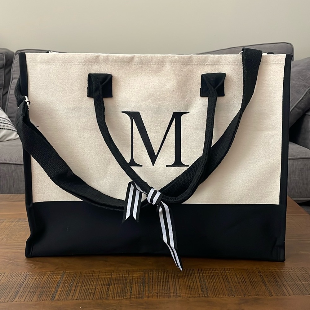 Monogrammed letter M tote bag
